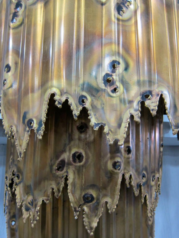 Mid-20th Century Huge Three Level Brutalist Sconce by Tom Greene for Feldman