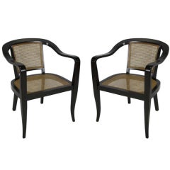 Pair of Caned Armchairs by Edward Wormley for Dunbar
