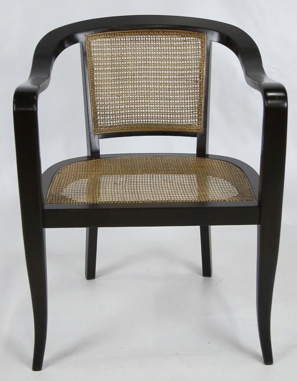 American Pair of Caned Armchairs by Edward Wormley for Dunbar