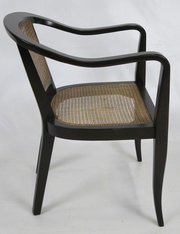 Mid-20th Century Pair of Caned Armchairs by Edward Wormley for Dunbar
