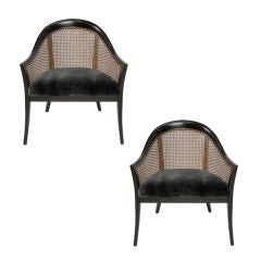 Pair of Mahogany Lounge Chairs by Harvey Probber