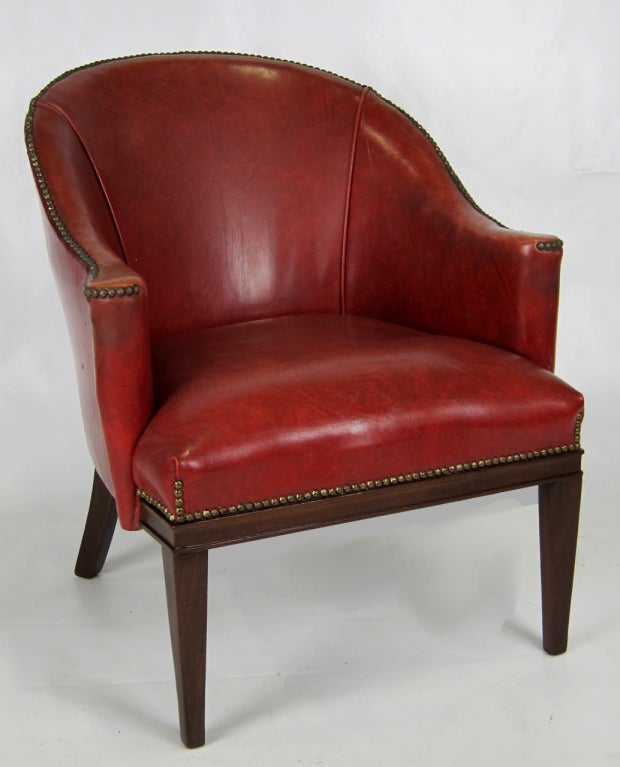 Pair of Rolled Arm Club Chairs