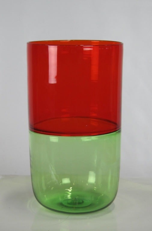 Large Hand Blown Murano Glass Vase