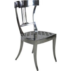Exquisite Polished Aluminum Klismos Chair