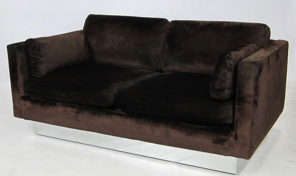 Beautiful and high end pair of 70's Chrome based loveseats.