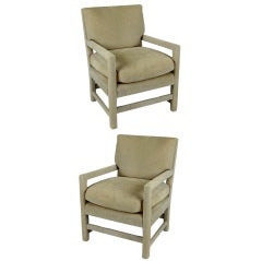 Pair of Suede Lounge Chairs by Billy Gaylord
