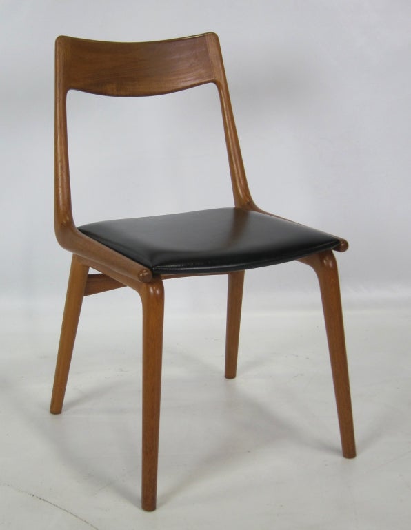 Set of six Boomerang chairs by Erik Christensen for Slagelse.