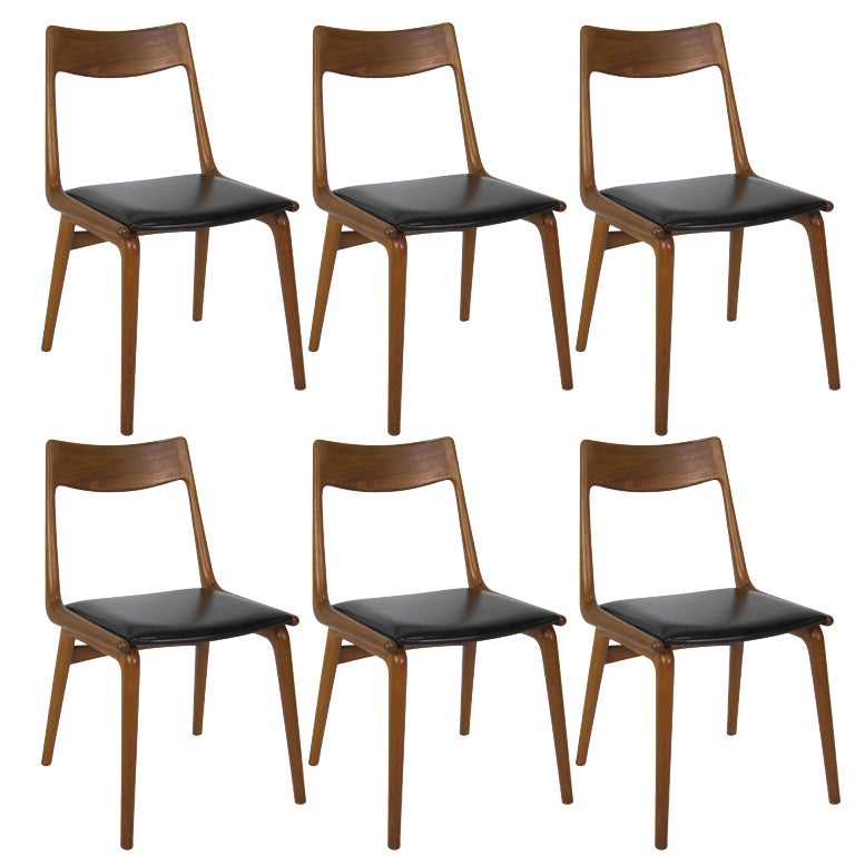 Set of Six Boomerang Chairs by Erik Christensen