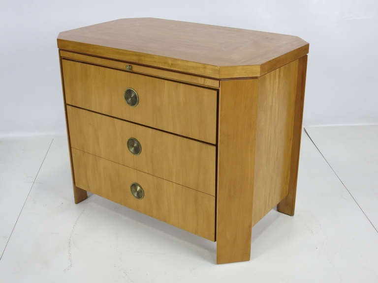 Modern Bedside Chest with Pullout Shelf By Charles Pfister For Baker