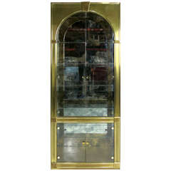 Arch Front Brass Vitrine by Mastercraft