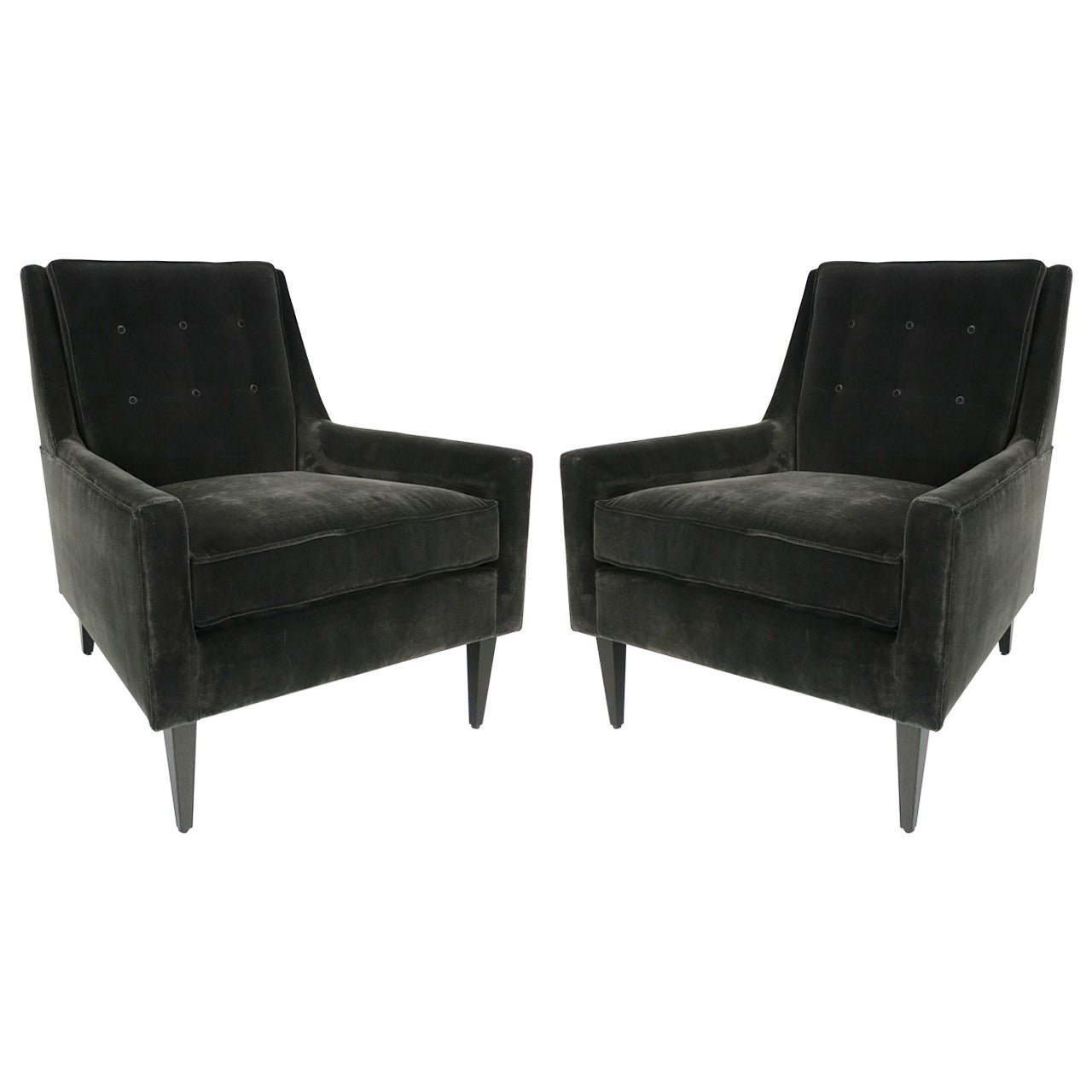 Pair of Velvet Lounge Chairs