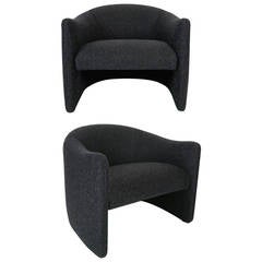 Pair of  Cashmere Wool Modern Lounge Chairs by Metropolitan