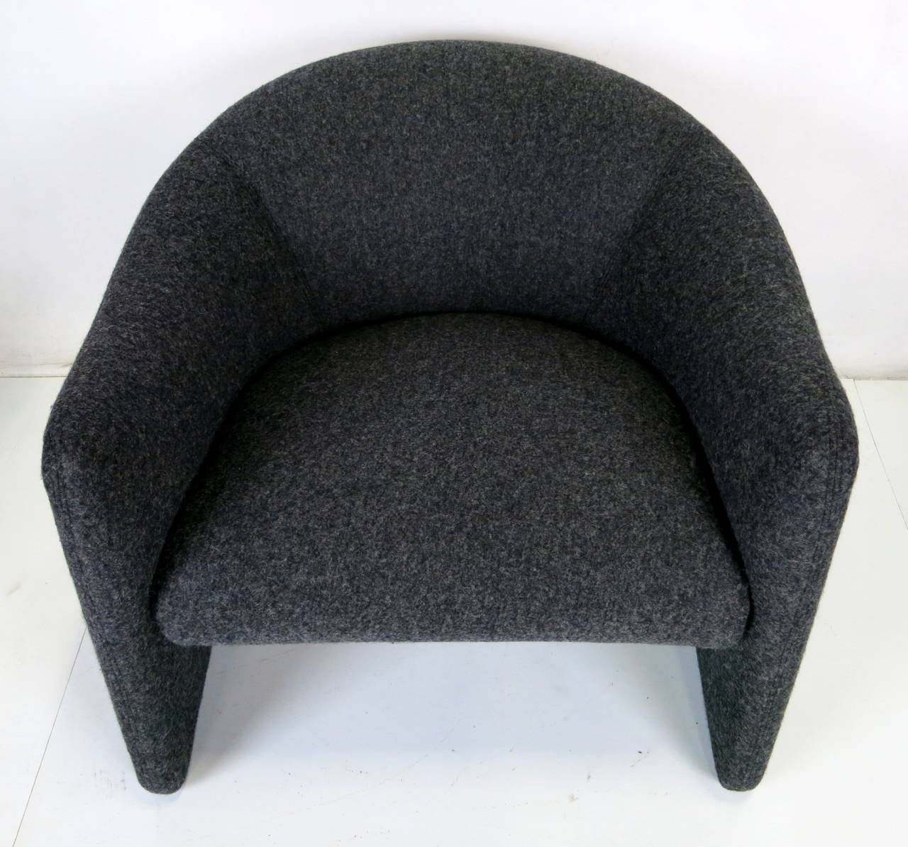 Late 20th Century Pair of  Cashmere Wool Modern Lounge Chairs by Metropolitan