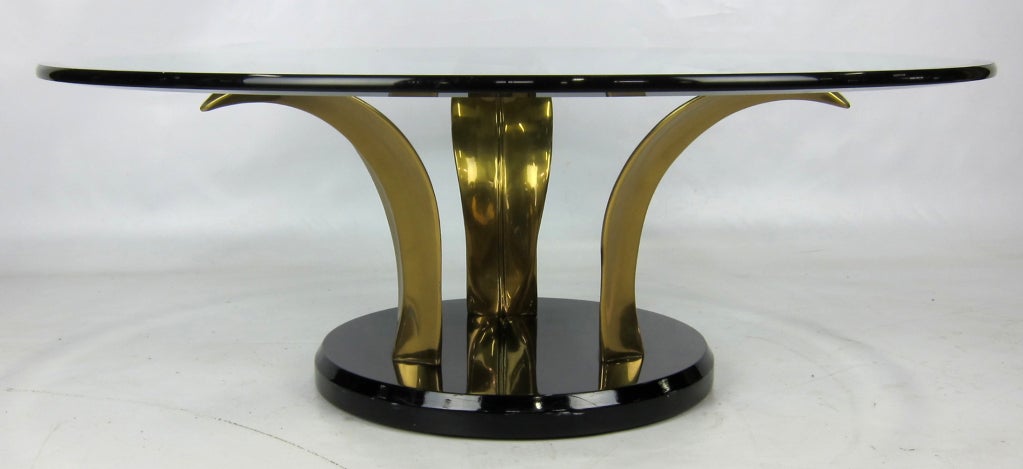 French Bronze Palm Leaf Coffee Table