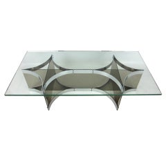 Chrome & Lucite Coffee Table by Alessandro Albrizzi