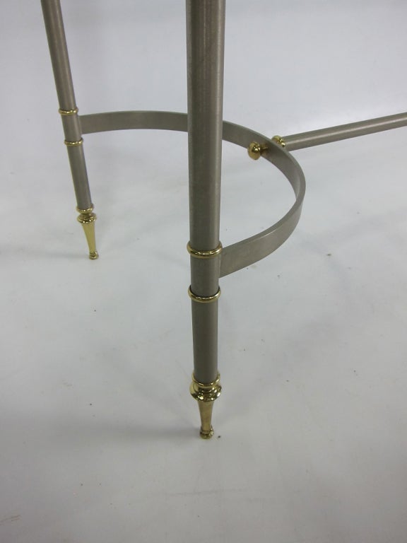 Steel & Brass Console Table in the style of Maison Jansen In Excellent Condition In Danville, CA