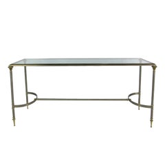 Steel & Brass Console Table in the style of Maison Jansen