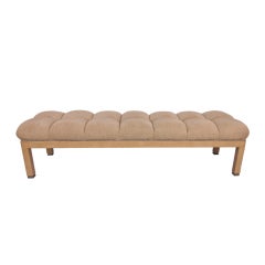 Long Biscuit Tufted Bench attributed to Jay Spectre