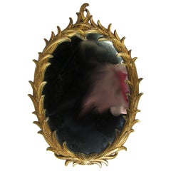 Gilt Oval Mirror after Serge Roche
