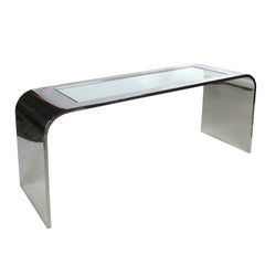 Vintage Polished Stainless Steel Waterfall Console by Brueton