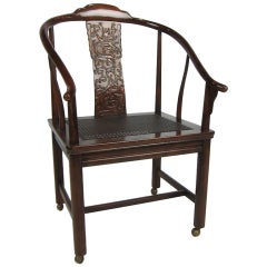 Chinese Style Desk Chair on Casters