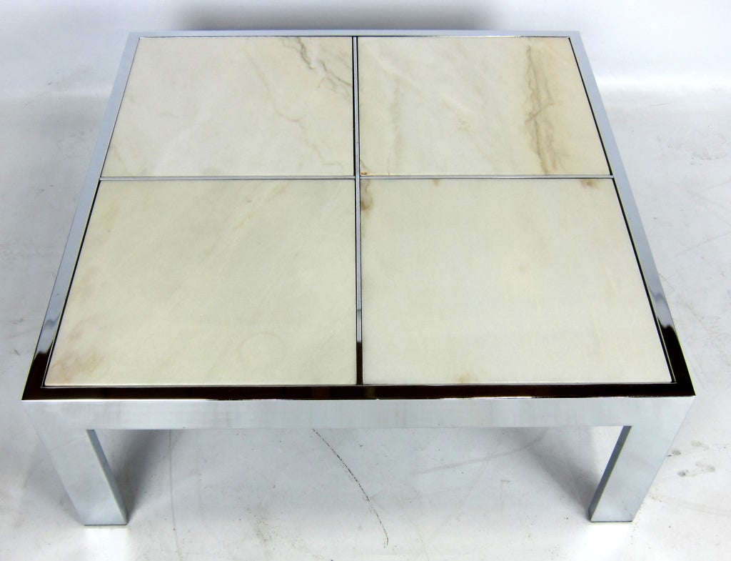 marble chrome coffee table