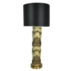 Hand Painted Wallpaper Roll Table Lamp by Marbro