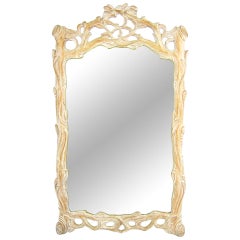 Italian Carved Wood Faux Bois Mirror 2