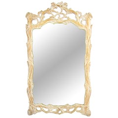 Italian Carved Wood Faux Bois Mirror