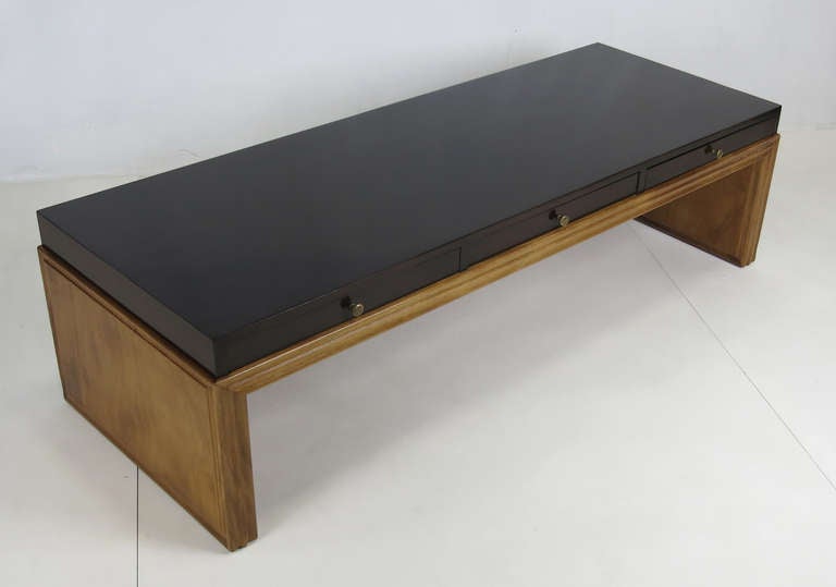 American Custom Mahogany Coffee Table w/drawers by Johan Tapp