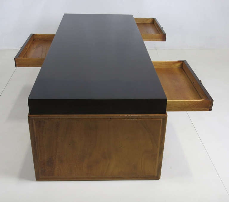 Mid-20th Century Custom Mahogany Coffee Table w/drawers by Johan Tapp