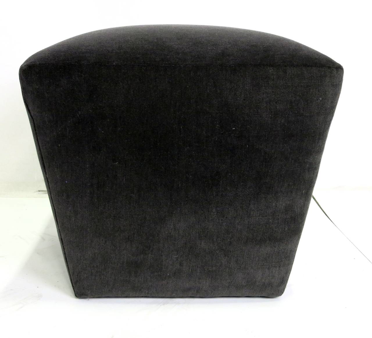 American Pair of Tapered Square Poufs