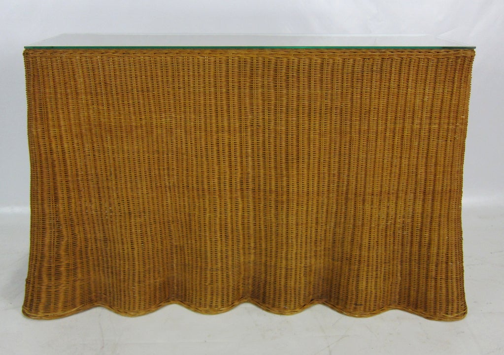Dramatic "Draped" Wicker Console