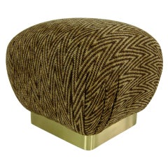"Souffle" Ottoman with Brass Base in the style of Karl Springer