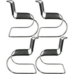 Set of Four Thonet MR10 Chairs by Mies Van der Rohe