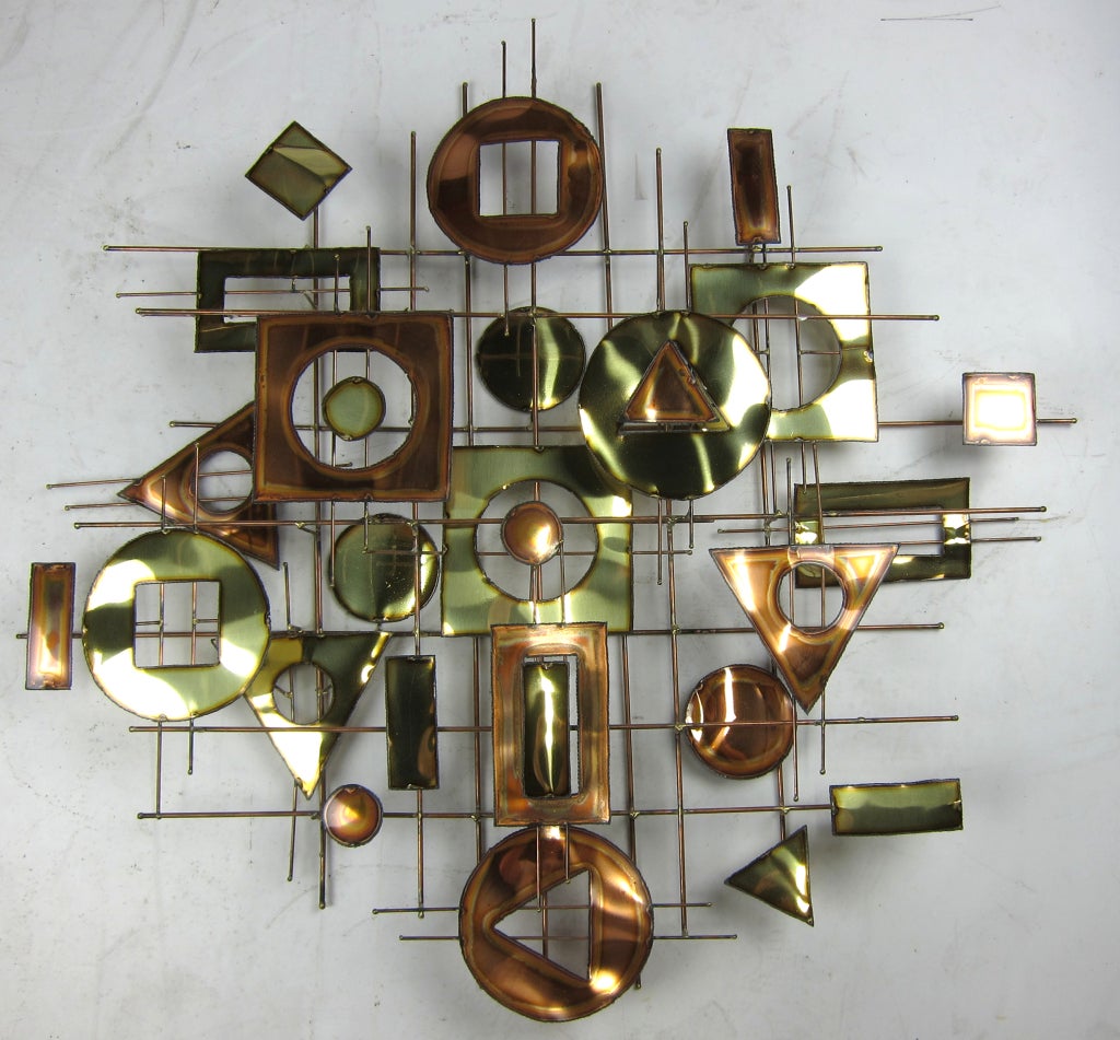 Abstract Brass Wall Sculpture by C. Jere at 1stdibs
