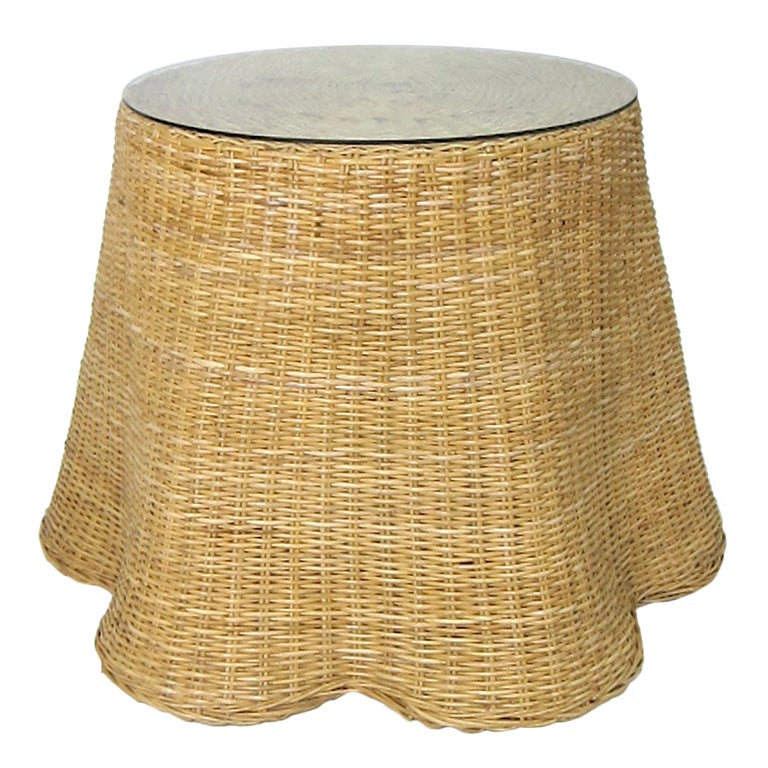 Large Wicker "Draped" Center Table