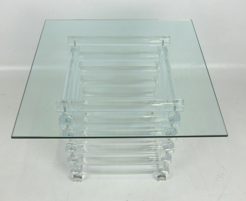 Stacked Lucite Side Table In Excellent Condition In Danville, CA