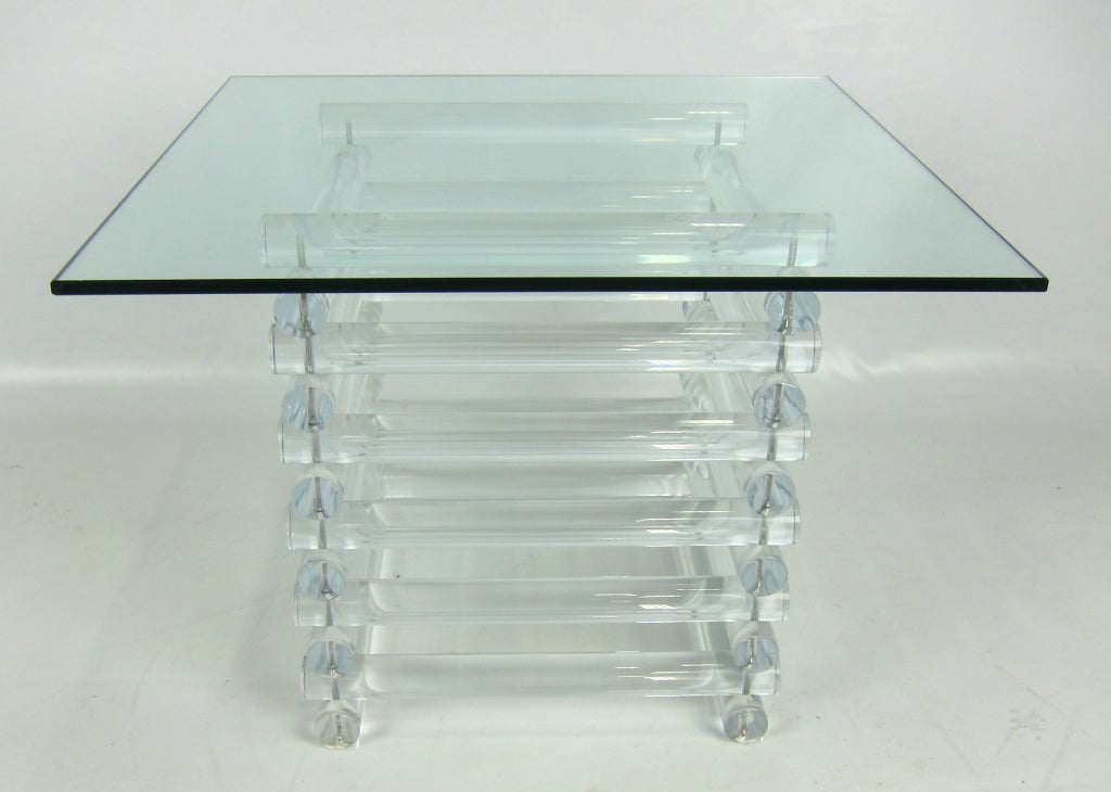 Late 20th Century Stacked Lucite Side Table