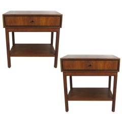 Pair of Walnut End Tables / Nightstands by Milo Baughman for Arch Gordon