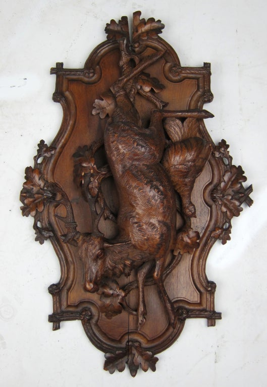 19th Century Black Forest Hunt Plaque