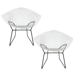 Pair of Diamond Lounge Chairs by Harry Bertoia for Knoll