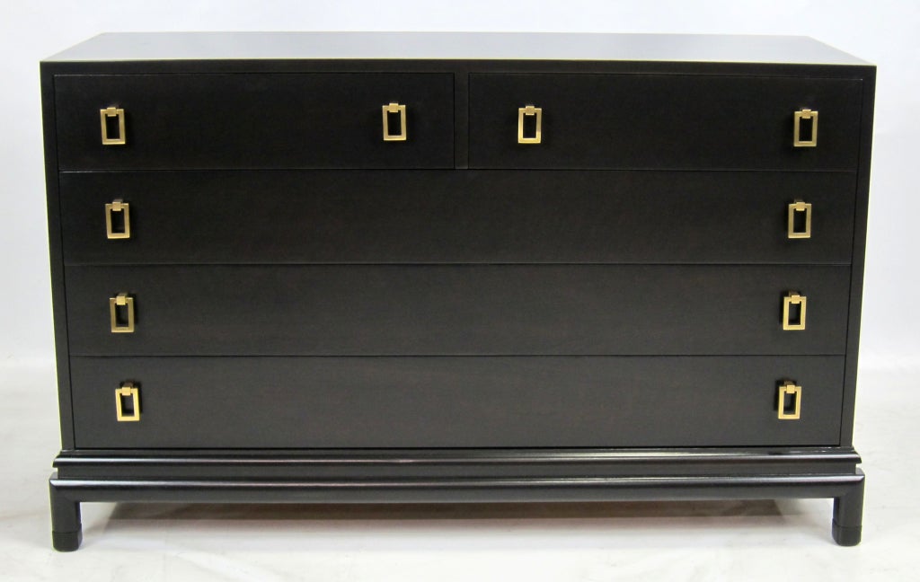Mid-20th Century Dresser with Brass Pulls by Renzo Rutili for Johnson