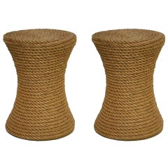 Pair of Coiled Rope Tabourets