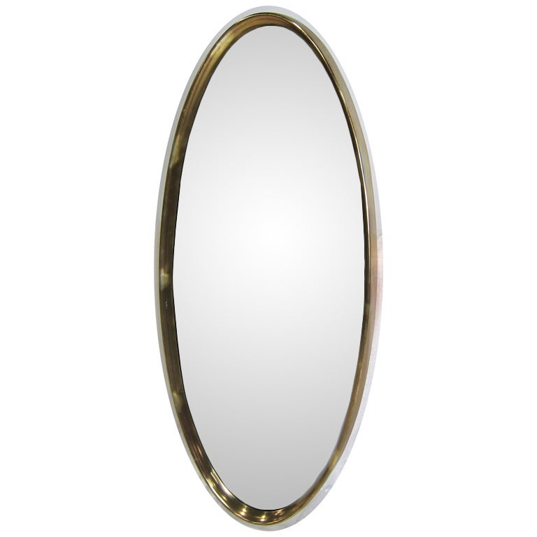 Large Gilt Oval Mirror For Sale at 1stDibs