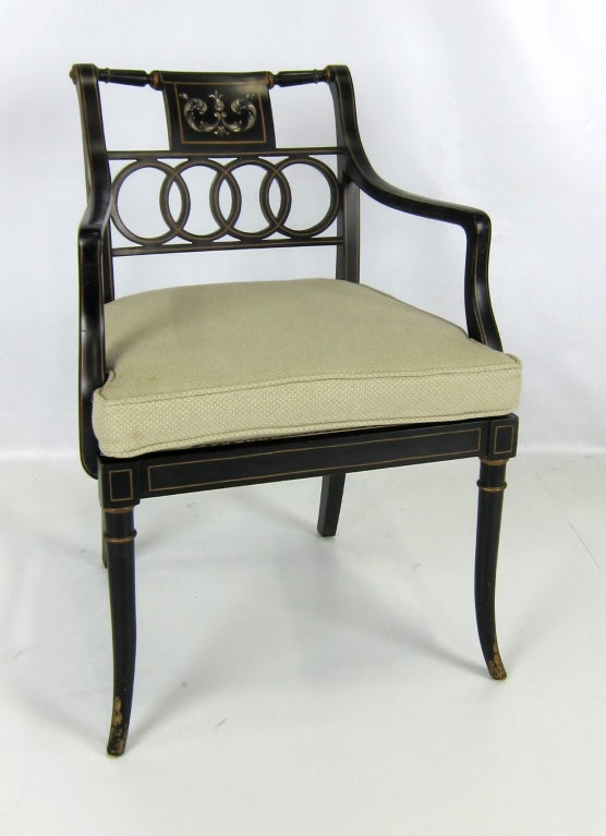 Paar italienische Regency-Sessel im Regency-Stil (Gehstock) im Angebot