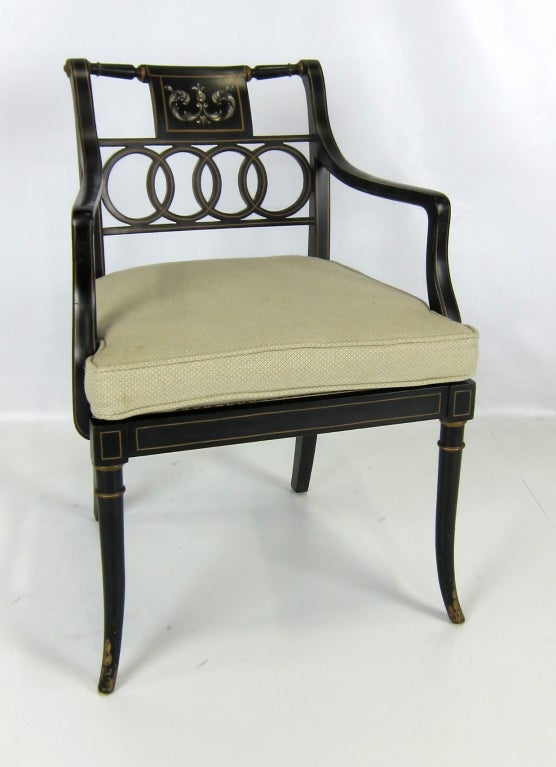 Pair of Italian Regency Armchairs For Sale 1