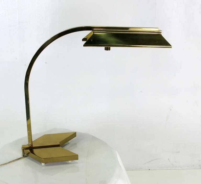 80's Modern desk lamp by the venerable Casella Lighting of San Francisco.  Casella Lighting provided the highest quality designer lighting to the Trade and this piece was one of their statement pieces from the Golden Age of San Francisco interior