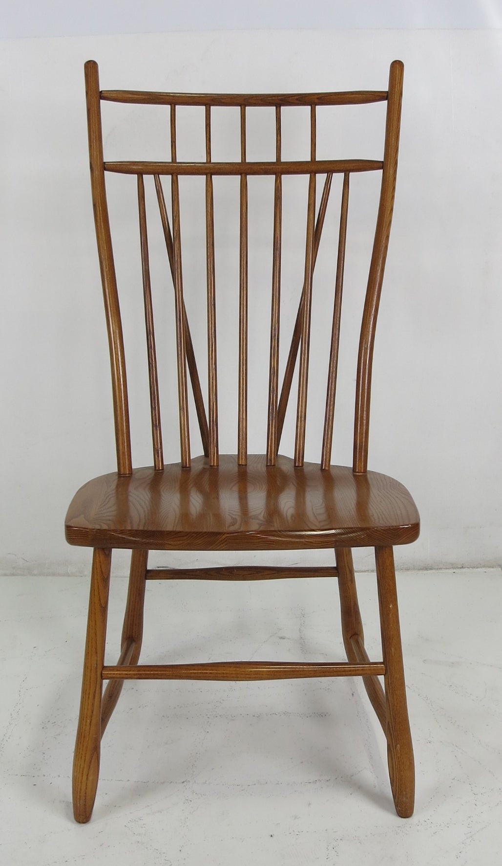 Set of Six High-Back, Windsor Style Dining Chairs In Excellent Condition In Danville, CA