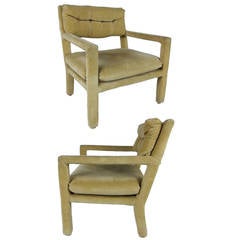 Pair of Open Arm Lounge Chairs by Milo Baughman for Directional 4
